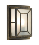 Aplica Trent Outdoor Wall Light Black/Gold Frosted Glass IP44