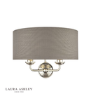 Aplica Laura Ashley Sorrento 2lt Wall Light Polished Nickel With Charcoal Shade