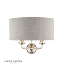 Aplica Laura Ashley Sorrento 2lt Wall Light Polished Nickel With Silver Shade