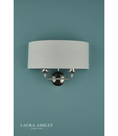 Aplica Laura Ashley Sorrento 2lt Wall Light Polished Nickel With Silver Shade