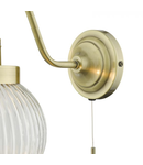 Aplica Tamara Wall Light Antique Brass Ribbed Glass