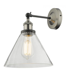 Aplica Ray Single Wall Light Antique Nickel Clear Glass