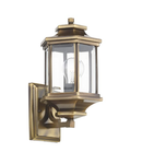 Aplica Ladbroke Outdoor Wall Light Antique Brass Glass IP44