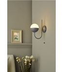 Aplica Andre Single Wall Light Grey Opal Glass