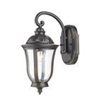 Aplica Johnson Outdoor Wall Light Black/Gold Glass IP44