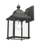 Aplica Doyle Outdoor Wall Light Black/Gold Glass IP44