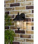 Aplica Aldgate Outdoor Wall Light Black/Gold Glass IP44