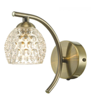 Aplica Nakita Wall Light Antique Brass With Dimpled Glass