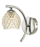 Aplica Nakita Wall Light Polished Chrome With Dimpled Glass