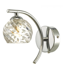 Aplica Nakita Wall Light Polished Chrome With Twisted Open Glass