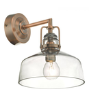 Aplica Miles Wall Light Antique Copper Smoked Glass