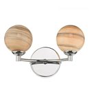 Aplica Izzy 2 Light Wall Light Polished Chrome Planet Glass