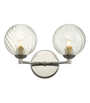 Aplica Izzy 2 Light Wall Light Polished Chrome Twisted Glass