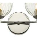 Aplica Izzy 2 Light Wall Light Polished Chrome Twisted Glass