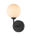 Aplica Feya Wall Light Matt Black Opal Glass