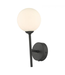 Aplica Cohen 1 Light Wall Light Matt Black With Opal Glass