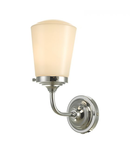 Aplica Caden Bathroom Wall Light Polished Chrome Opal Glass IP44