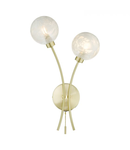 Aplica Avari 2 Light Wall Light Satin Brass Glass