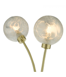 Aplica Avari 2 Light Wall Light Satin Brass Glass