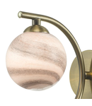 Aplica Atiya Wall Light Antique Brass With Planet Style Glass