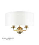 Aplica Laura Ashley Sorrento 2lt Wall Light Antique Brass With Ivory Shade