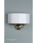 Aplica Laura Ashley Sorrento 2lt Wall Light Antique Brass With Ivory Shade