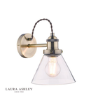 Aplica Laura Ashley Isaac Wall Light Antique Brass Glass