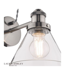 Aplica Laura Ashley Isaac Wall Light Satin Nickel Glass