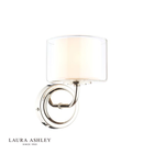 Aplica Laura Ashley Southwell Wall Light Polished Nickel & Glass Shade