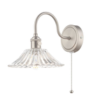 Aplica Hadano Wall Light Antique Chrome With Clear Flared Glass shade