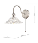 Aplica Hadano Wall Light Antique Chrome With Clear Flared Glass shade