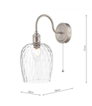 Aplica Hadano Wall Light Antique Chrome With Clear Dimpled Glass Shade