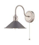 Aplica Hadano Wall Light Antique Chrome With Antique Pewter Shade