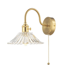 Aplica Hadano Wall Light Brass With Clear Flared Glass Shade