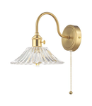 Aplica Hadano Wall Light Brass With Clear Flared Glass Shade