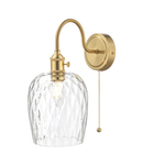 Aplica Hadano Wall Light Brass With Clear Dimpled Shade