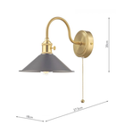 Aplica Hadano Wall Light Brass With Antique Pewter Shade