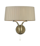 Aplica Cristin 2 Light Wall Light Antique Brass With Taupe Shade
