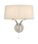 Aplica Cristin 2 Light Wall Light Polished Nickel With Ivory Shade