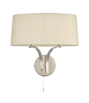 Aplica Cristin 2 Light Wall Light Polished Nickel With Ivory Shade