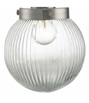 Aplica Tamara Wall Light Satin Nickel Ribbed Glass