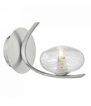 Aplica Leighton Wall Light Satin Chrome & Sugar Cane Glass