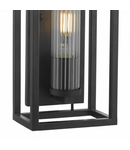 Aplica Felipe Wall Light Black & Ribbed Glass