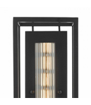 Aplica Felipe Wall Light Black & Ribbed Glass