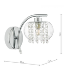 Aplica Elma Wall Light Polished Chrome & Glass