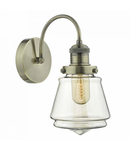 Aplica Curtis Wall Light Antique Brass & Champagne Glass