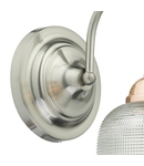 Aplica Wharfdale Wall Light Satin Chrome, Copper & Glass