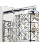 Aplica Agneta Wall Light Polished Chrome and Clear Faceted Crystal