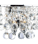 Aplica Pluto 2 Light Wall Light Polished Chrome Crystal