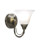 Aplica Boston Wall Light Antique Brass Opaque Glass